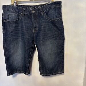 PREMIUM  Jean Shorts  MENS 36 IRON CROSS POCKETS Skater Hip Hop Grunge